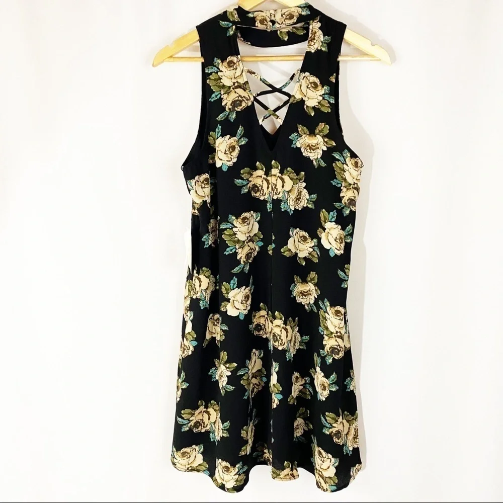 NWT Altar’d‎ State Black Floral Dress Fairycore - Picture 2 of 7